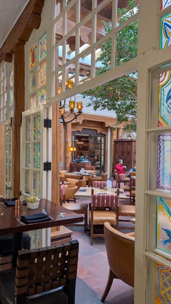 The restaurant in the courtyard of La Fonda.