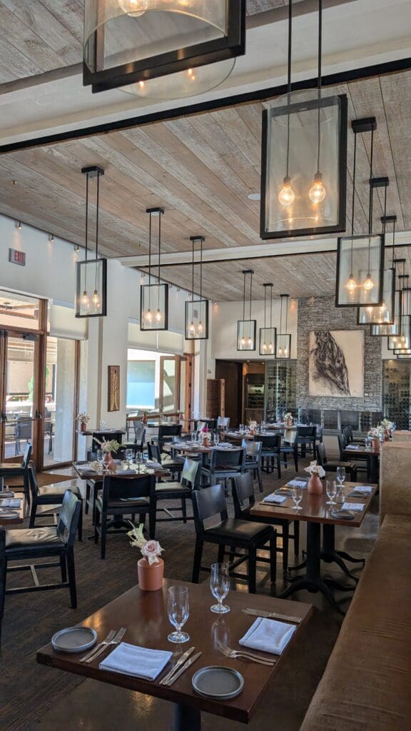 The dining room at the Rancho Encantado.